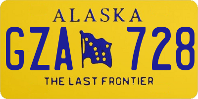 AK license plate GZA728