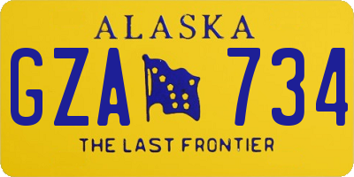 AK license plate GZA734