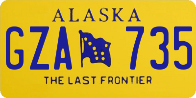 AK license plate GZA735