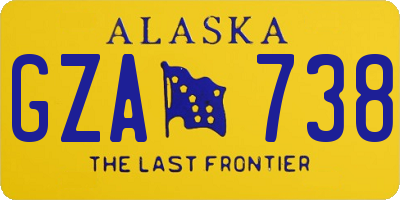 AK license plate GZA738