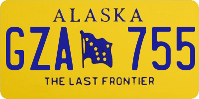 AK license plate GZA755