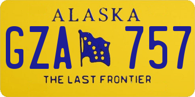 AK license plate GZA757