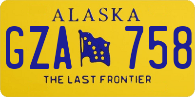 AK license plate GZA758