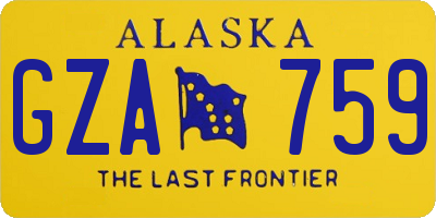 AK license plate GZA759