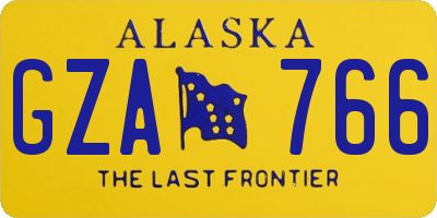 AK license plate GZA766