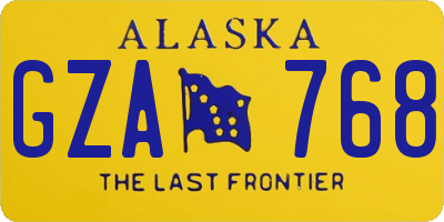 AK license plate GZA768