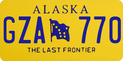 AK license plate GZA770