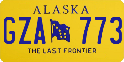 AK license plate GZA773