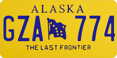 AK license plate GZA774