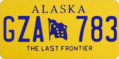 AK license plate GZA783