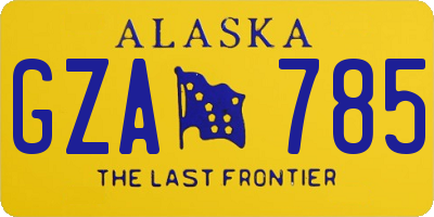 AK license plate GZA785