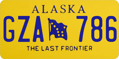 AK license plate GZA786