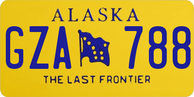 AK license plate GZA788