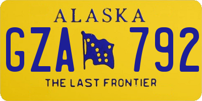 AK license plate GZA792