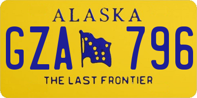 AK license plate GZA796
