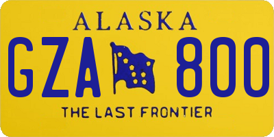 AK license plate GZA800