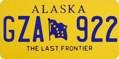 AK license plate GZA922
