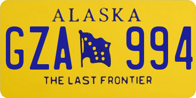 AK license plate GZA994