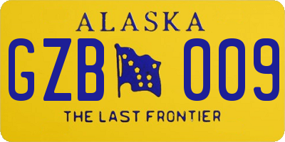 AK license plate GZB009