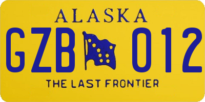 AK license plate GZB012