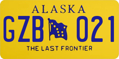 AK license plate GZB021