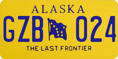 AK license plate GZB024