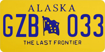 AK license plate GZB033
