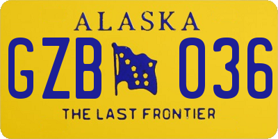 AK license plate GZB036