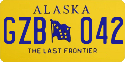 AK license plate GZB042