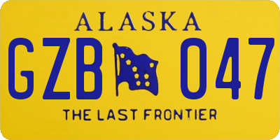 AK license plate GZB047