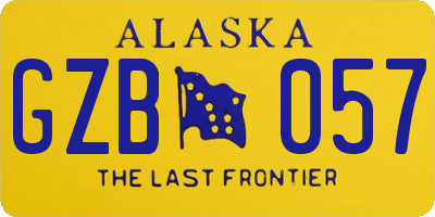 AK license plate GZB057