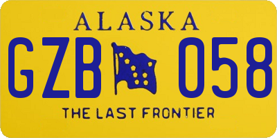 AK license plate GZB058