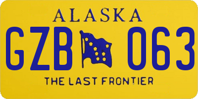 AK license plate GZB063
