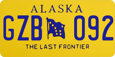 AK license plate GZB092