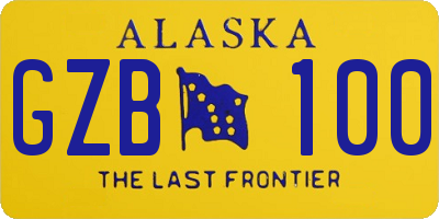 AK license plate GZB100