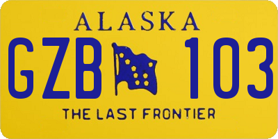 AK license plate GZB103