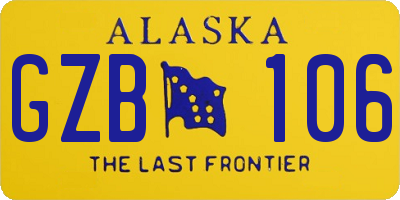 AK license plate GZB106