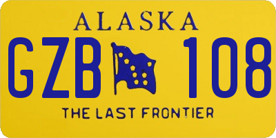 AK license plate GZB108