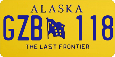 AK license plate GZB118
