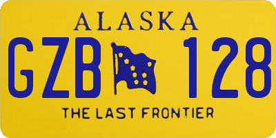 AK license plate GZB128