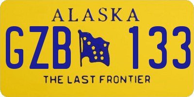 AK license plate GZB133
