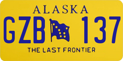 AK license plate GZB137