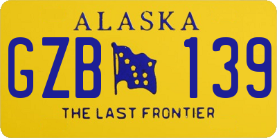 AK license plate GZB139
