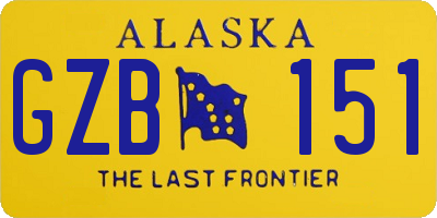 AK license plate GZB151