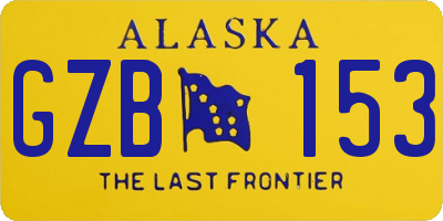 AK license plate GZB153