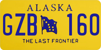 AK license plate GZB160