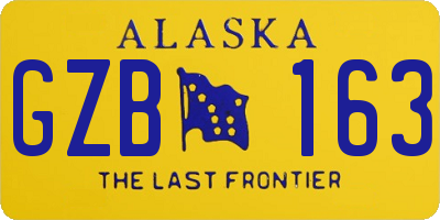 AK license plate GZB163