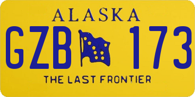 AK license plate GZB173