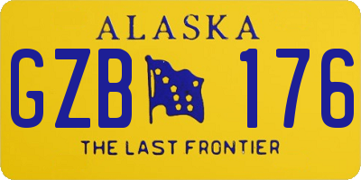 AK license plate GZB176
