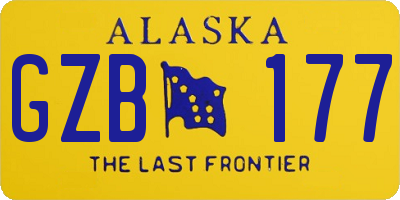 AK license plate GZB177